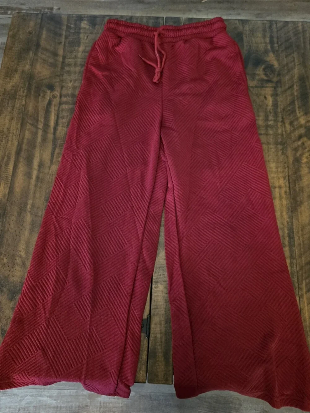 Textured 2 Piece Red Pant And Shirt Set